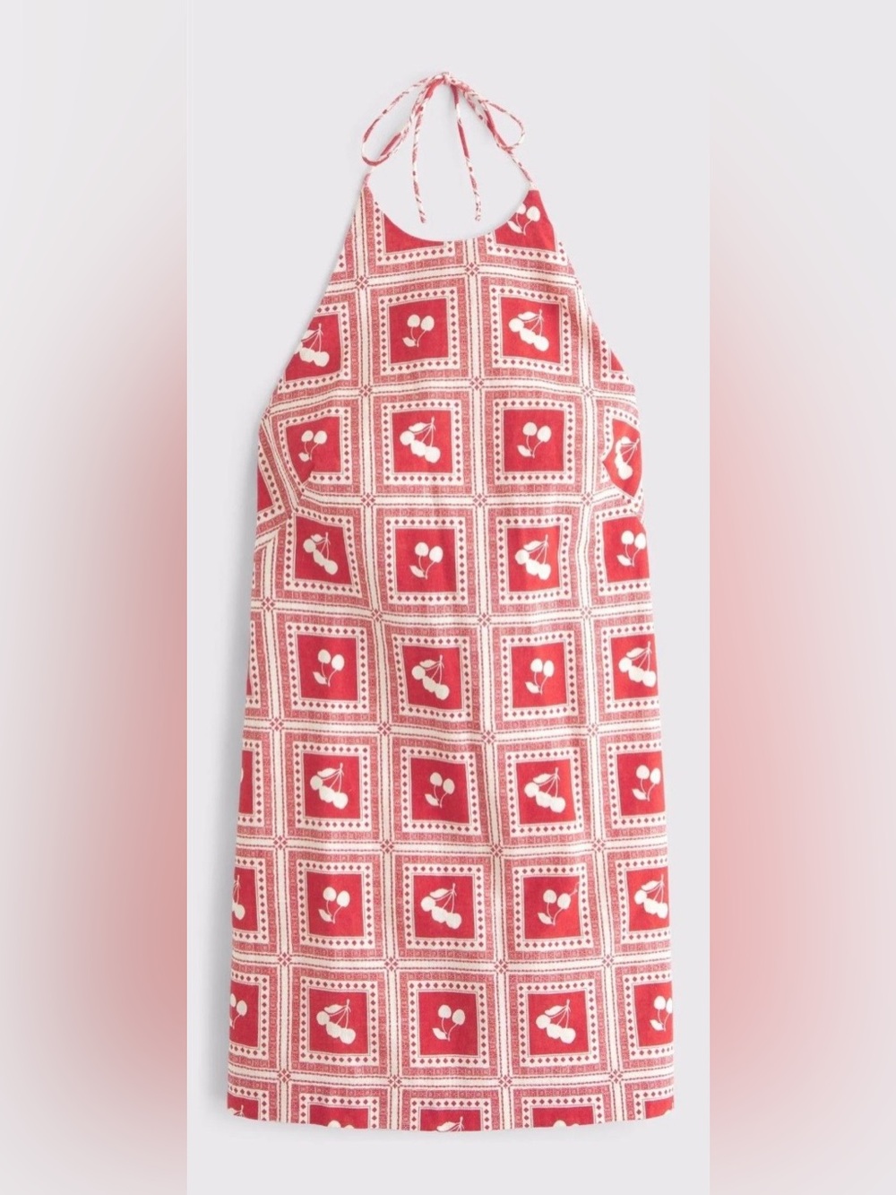 Abercrombie & Fitch NWT Linen Cotton Cherries Pattern Low Back Halter Mini 4